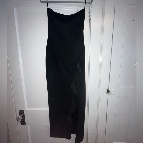 After Hours Black Strapless Ruffled Maxi Dress - Picture 2 of 4